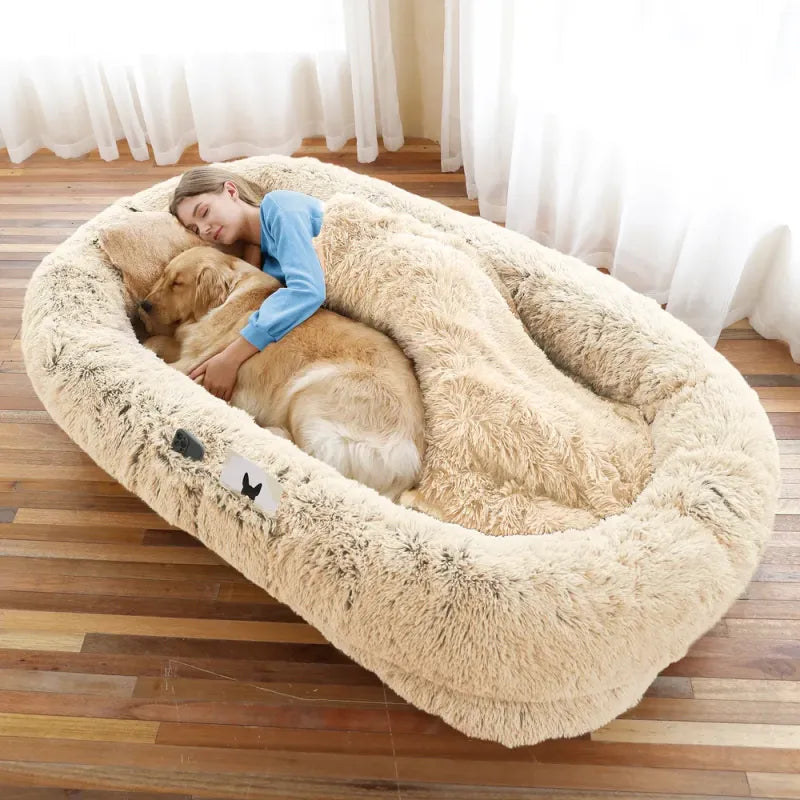Luxury Super Large Sleep Deeper Oval Bed Human Dog Bed