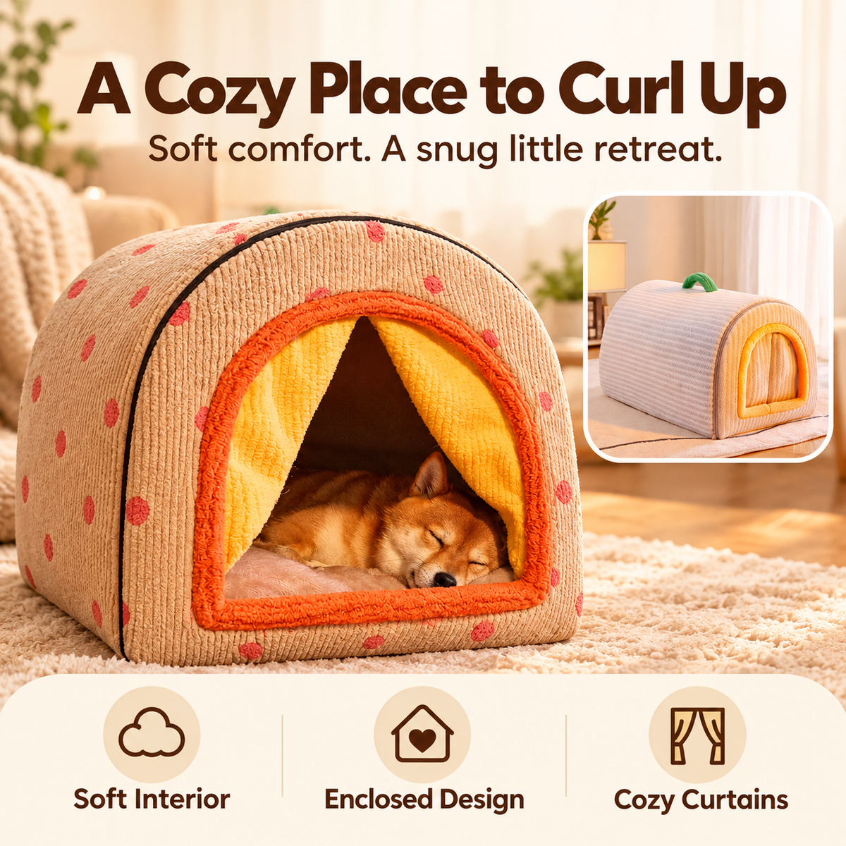 Cozy Haven 2-in-1 Pet House & Sofa Bed