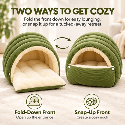 Cozy Corduroy Pet Cave Bed