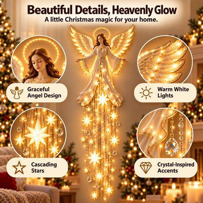Lighted Nativity Scene Wall Hanging with Warm White LED Star and Pine Garland Decor