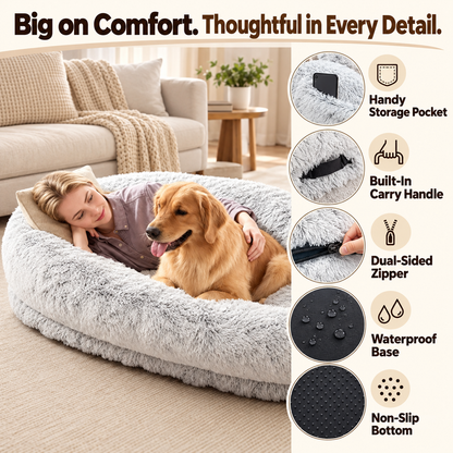 Luxury Super Large Sleep Deeper Oval Bed Human Dog Bed