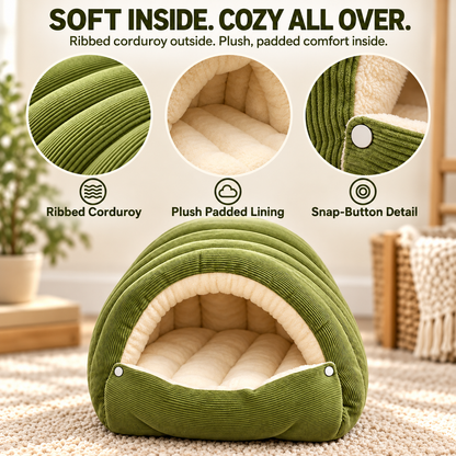 Cozy Corduroy Pet Cave Bed