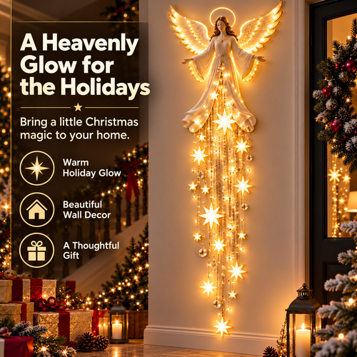 Lighted Nativity Scene Wall Hanging with Warm White LED Star and Pine Garland Decor