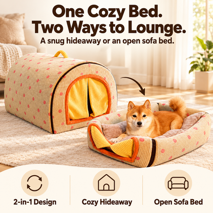 Cozy Haven 2-in-1 Pet House & Sofa Bed