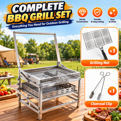 180° Rotating Portable Charcoal BBQ Grill