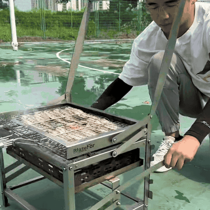 180° Rotating Portable Charcoal BBQ Grill