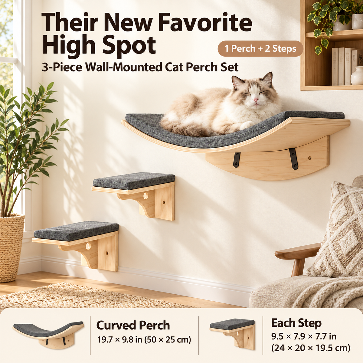 Cloud Perch 3-Piece Cat Wall Shelf Set