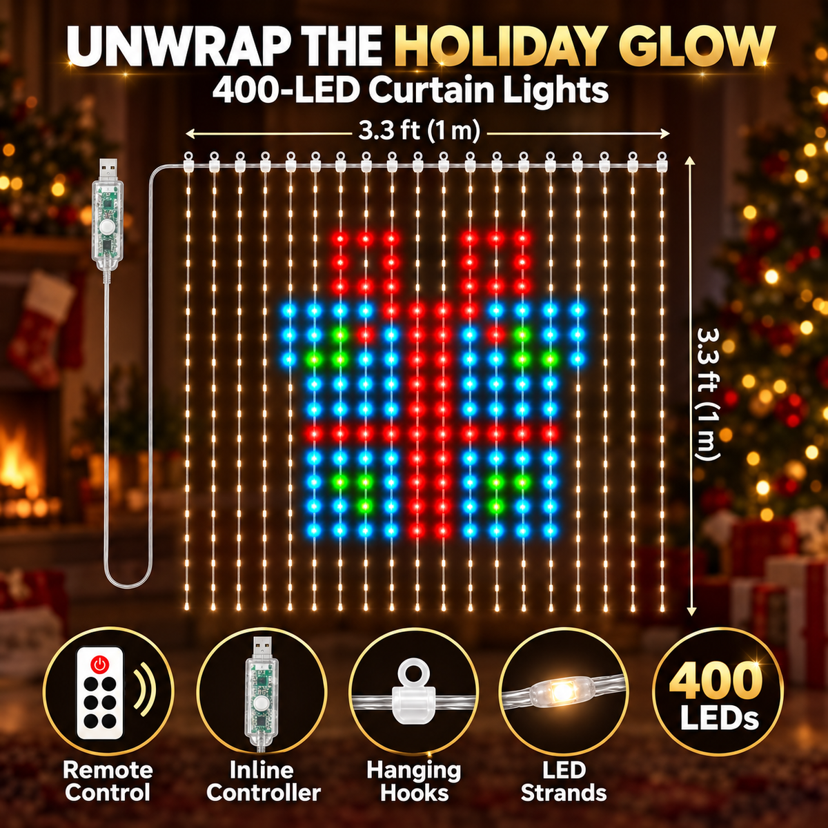 Smart LED Curtain Lights – Create Holiday Magic from Your Phone